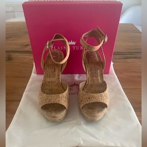 Elaine Turner Kimberly Cork Wedges Size 8